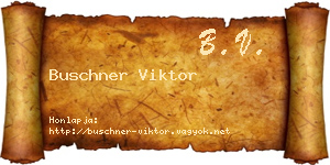 Buschner Viktor névjegykártya